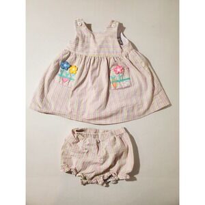 Florence Eiseman 18M Girls Bubble Romper Bloomers 2 Pc Set Easter Spring Rainbow